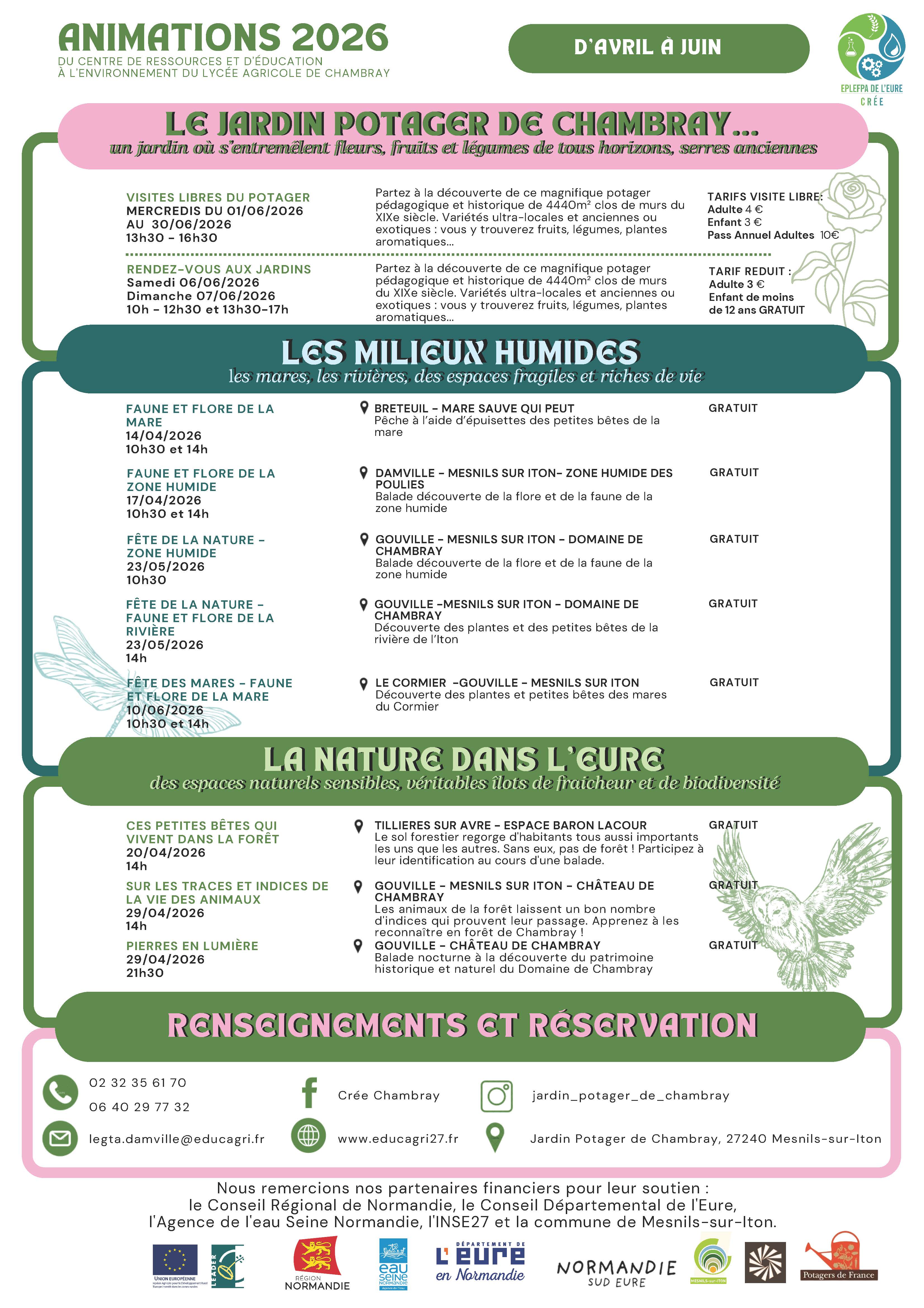 Affiche animations printemps CREE Chambray 2026